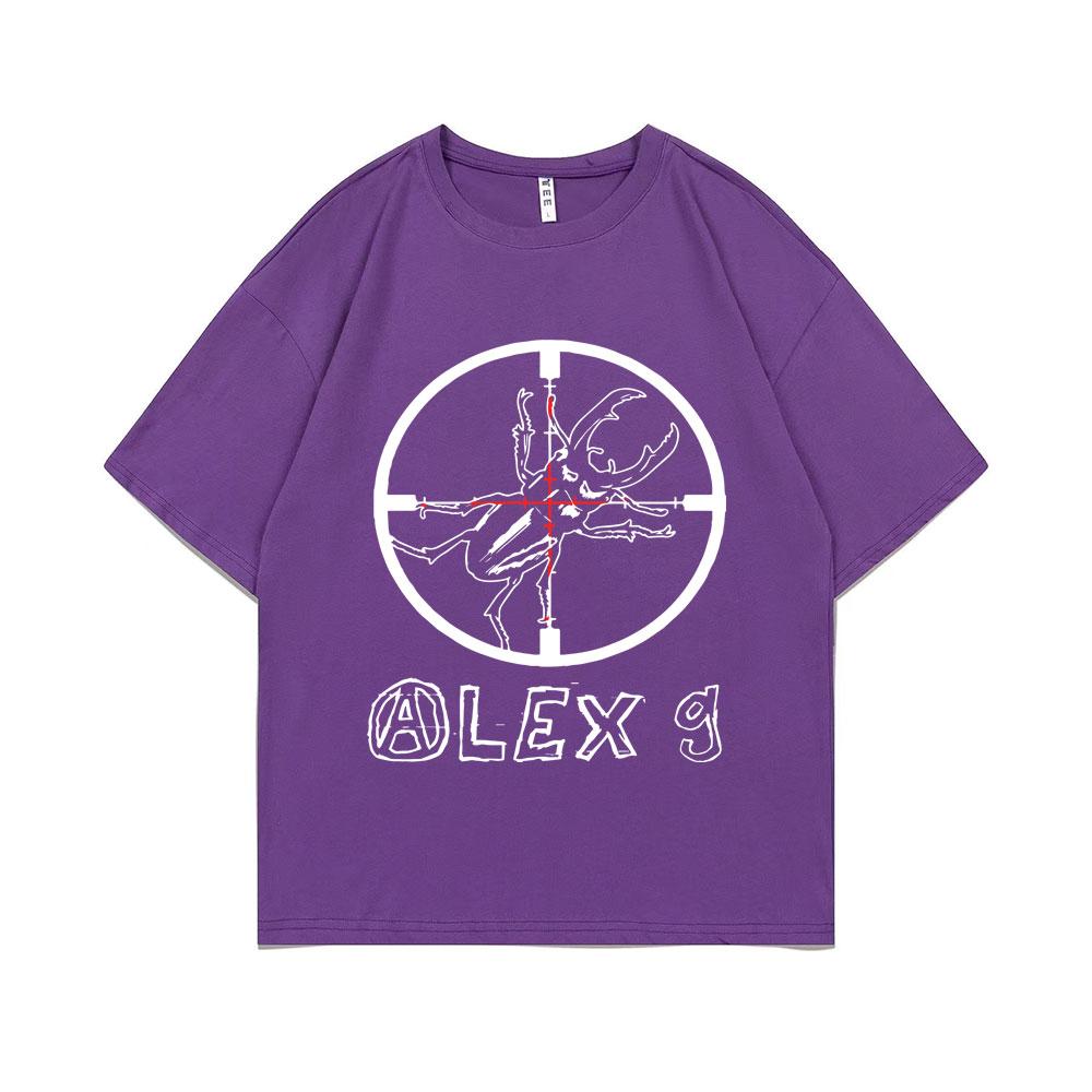 

Смешной принт Alex G, футболка с коротким рукавом, мужская модная повседневная футболка свободного кроя, мужская женская винтажная футболка оверсайз, футболки с круглым вырезом из чистого хлопка 4XL