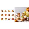 Thanksgiving Cake Inserts, Pack of 12pcs Cake Plug-in and Flag Inserts Turkey Decorations for Holiday Party Gathering