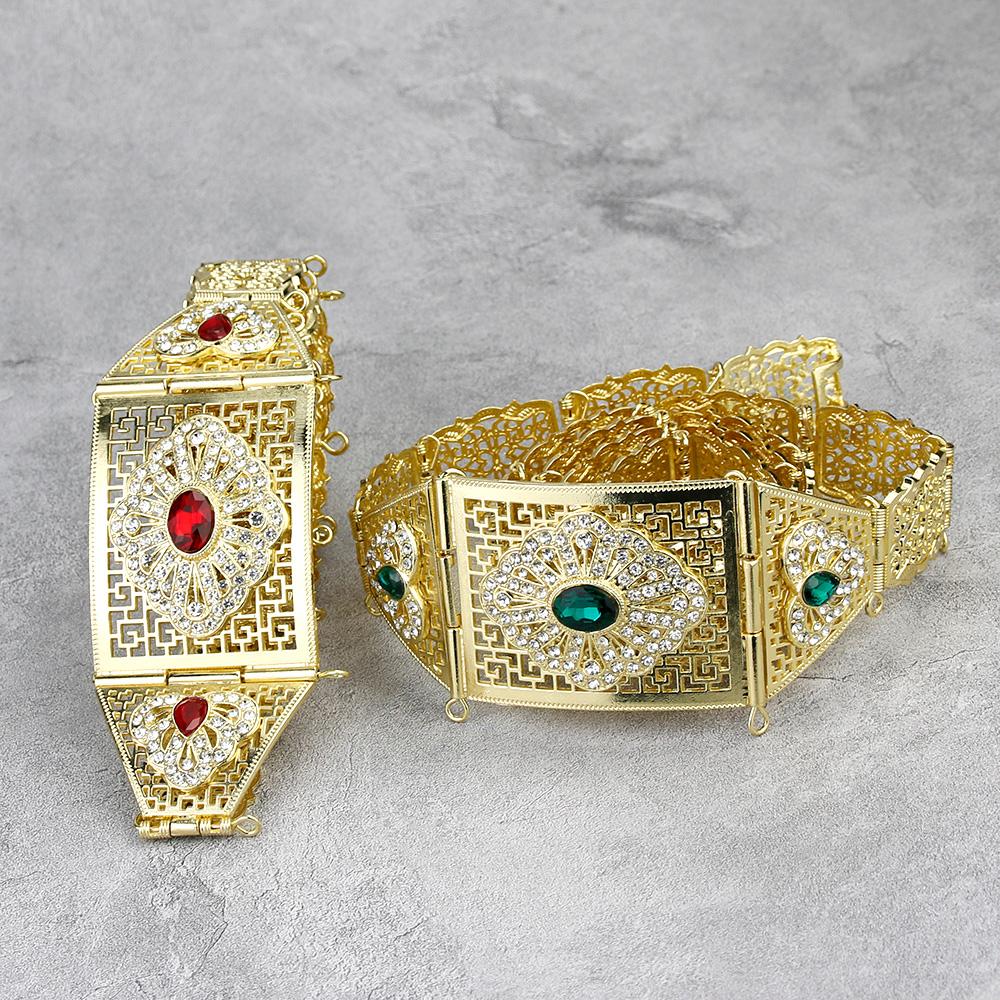 Gold Color Belt For Women Adjustable Length Crystal Ethnic Wedding Jewelry Gift