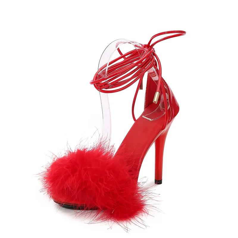 Fashion Mao Mao 35-43 Sexy Super High Heels 11CM High Nightclub Transparent Sandals Sexy Shoes Plus Size Shoes Women Slippers