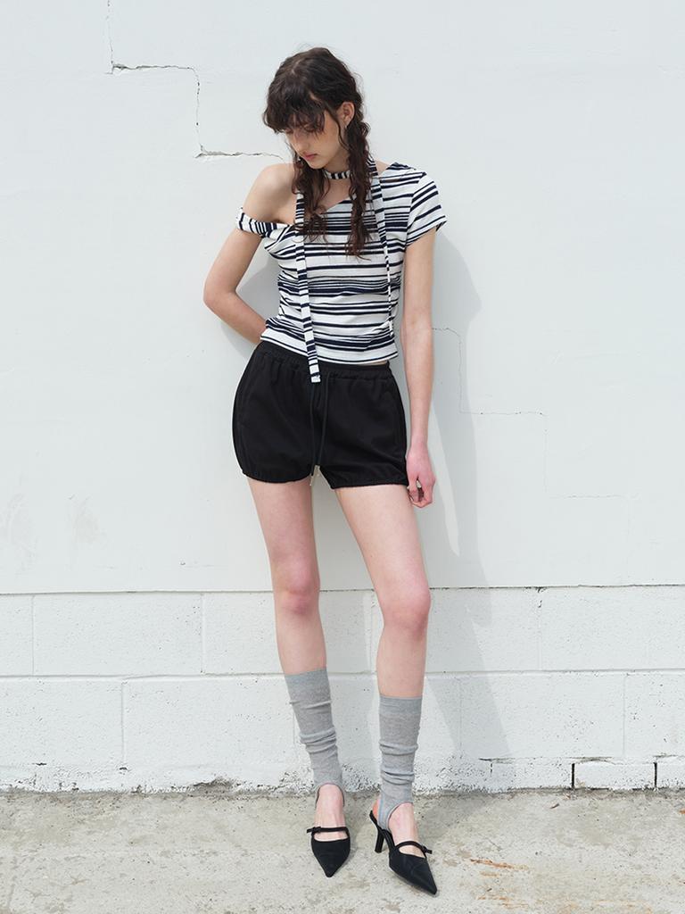 ETMON Balloon Sweat Short Pants Black