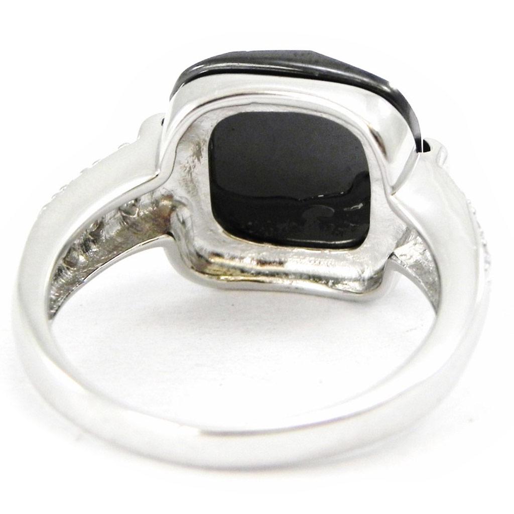 Silverring 'Romy' Svart Vit