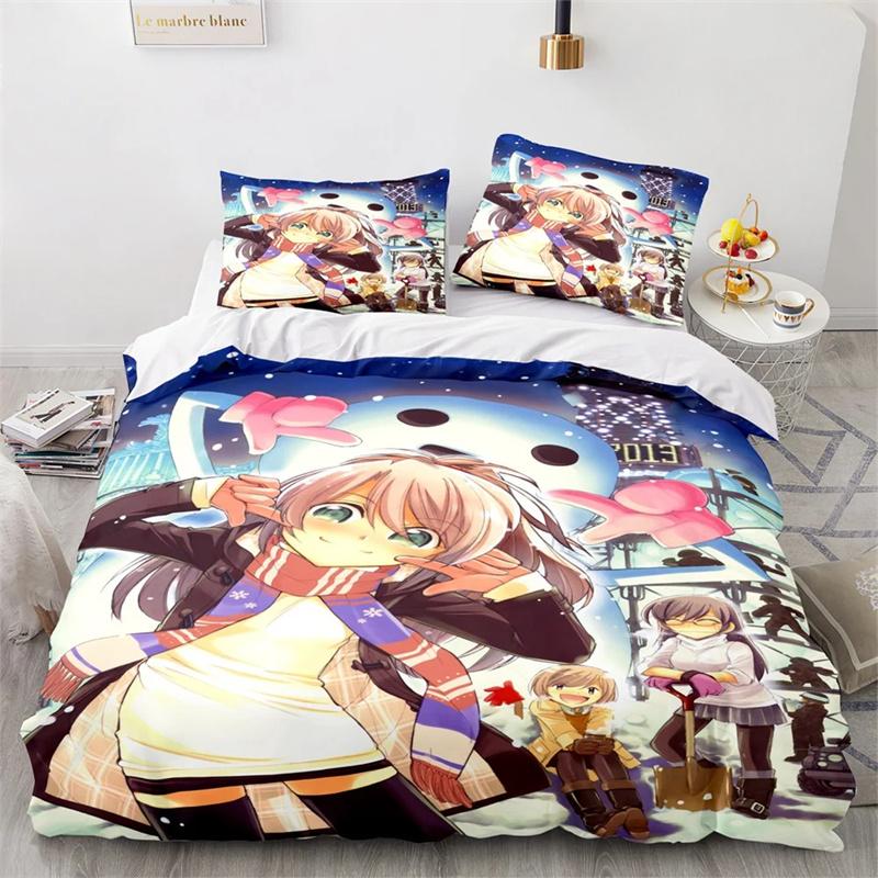 3D Print Anime Kawaii Sexy Girl Bedding Set,Duvet Cover Comforter Bed Set Quilt Cover Pillowcase,King Queen Twin Size Boys Girls