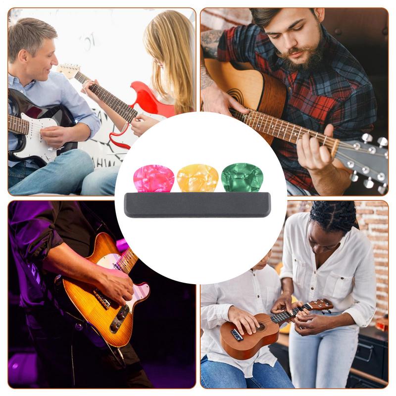 Guitar Pick Holder with 3 picks Plastic Plectrum Case Built-in antislip teeth Quick Storage Not easy to fall(pick colors random)