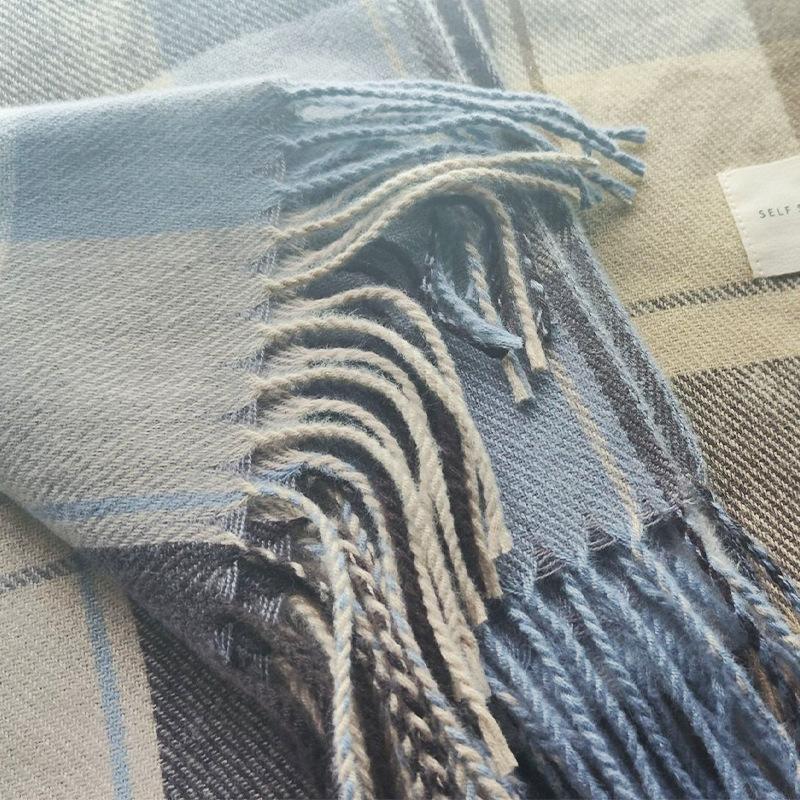 Plaid Scarf Women's Autumn and Winter Shawl Dual-purpose Scarf Thickened Warm Bag Fashionable and Versatile