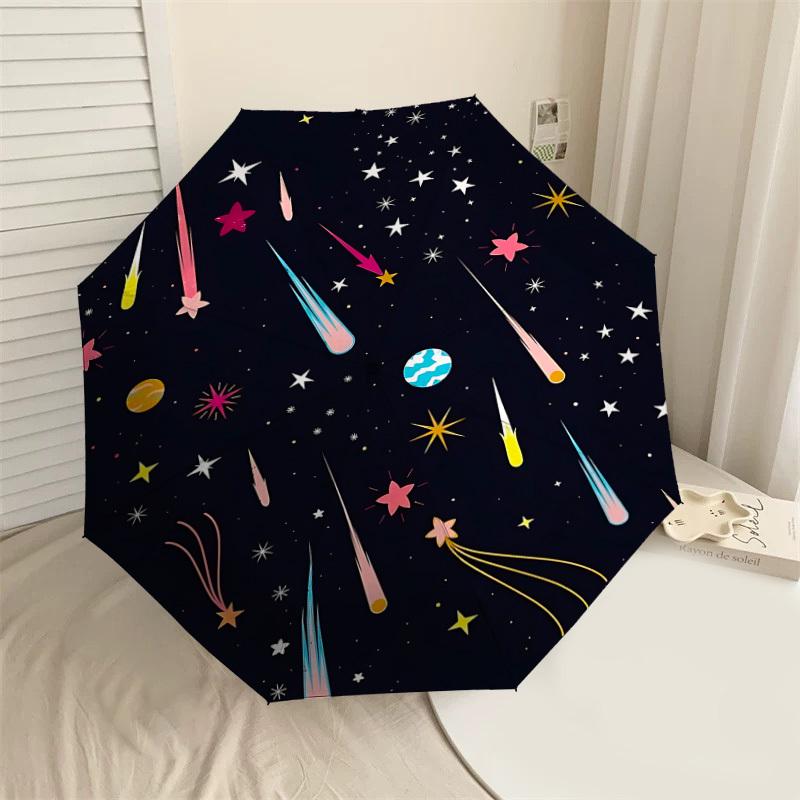 

1PC comets starsAutomatic Open/Close Umbrella with Windproof, 8-Rib Sturdy Canopy, Durable Ribs, Fashionable Design, Outdoor Accessory, Fun Prin, Holi