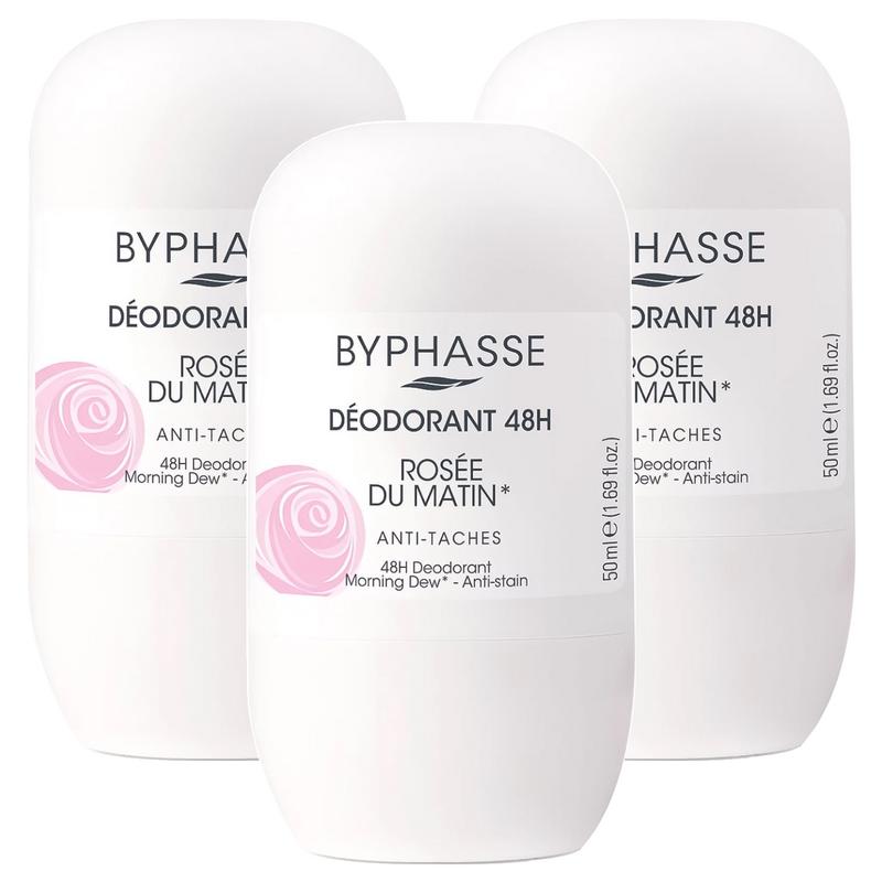 Byphasse Dezodorant w kulce Nowy 48H Zapach Róży, 50ml, 3 szt.
