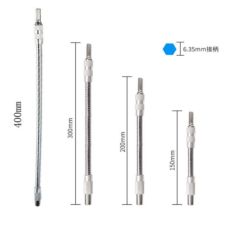 Elektrická vrtačka Šroubovák Flexibilní hřídel Univerzální kovový bit spojovací tyč Víceúhlová pracovní