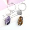 Hand-Wound Natural Stone Crystal Octahedron Keychain Keychain Bag Pendant K15