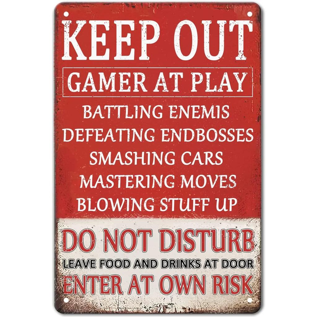 Gaming Room Metal Tin Sign Welcome Game Room Poster Bedroom Decor Iron Plate Youth Dorm Wall Plaque Decoration