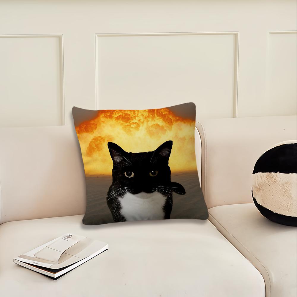 Funny Cat Volcanic Eruption Cushion Cover Pillow Cover Decoration Room Home Sofa Living Office Car Nordic Simplicity