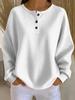 Women's waffle long sleeved T-shirt, made of soft, skin friendly, breathable fabric, comfortable, casual, versatile and stylish