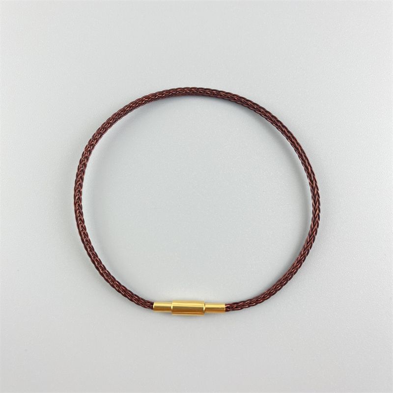 

Водонепроницаемый стальной трос, винтовая пряжка, очень тонкий 1,5/2 мм, шнур для переноски, красный веревочный браслет, маленькое отверстие, нить из бусин на удачу, плетеная веревка 17cm 2mm Brown [finished]]