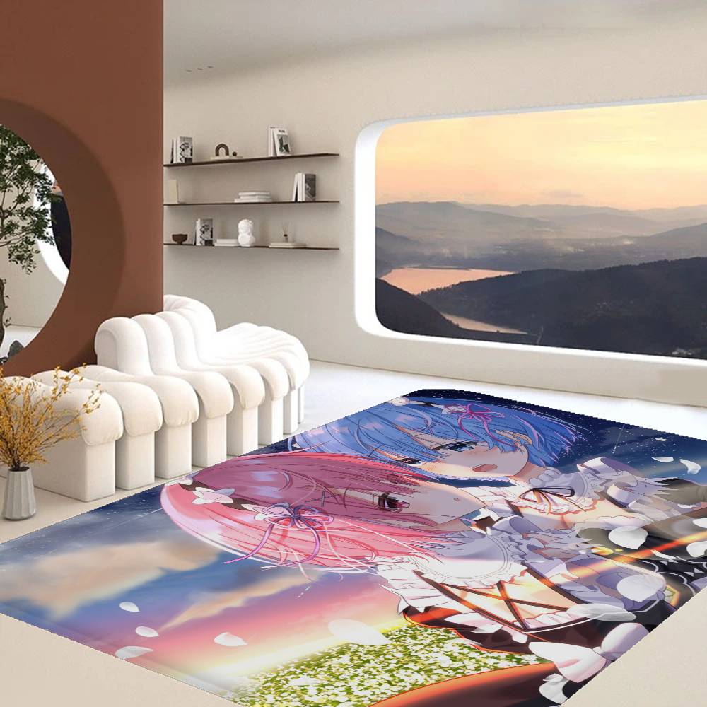 Classic Ram And Rem Re0 Starting Life In Another World Floor Mat INS Style Soft Bedroom Floor House Laundry Room Mat