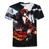 Camisetas de anime Date a Live, camisetas sexis con estampado 3D para chicas, camisetas de cuello redondo para mujer, camisetas de gran tamaño, camisetas Harajuku, ropa para mujer