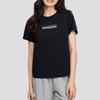 Skechers Letter Print Quick-Dry Breathable Comfortable Round Neck Short Sleeve T-Shirt Women Tops Carbon-Black P224W082-0018