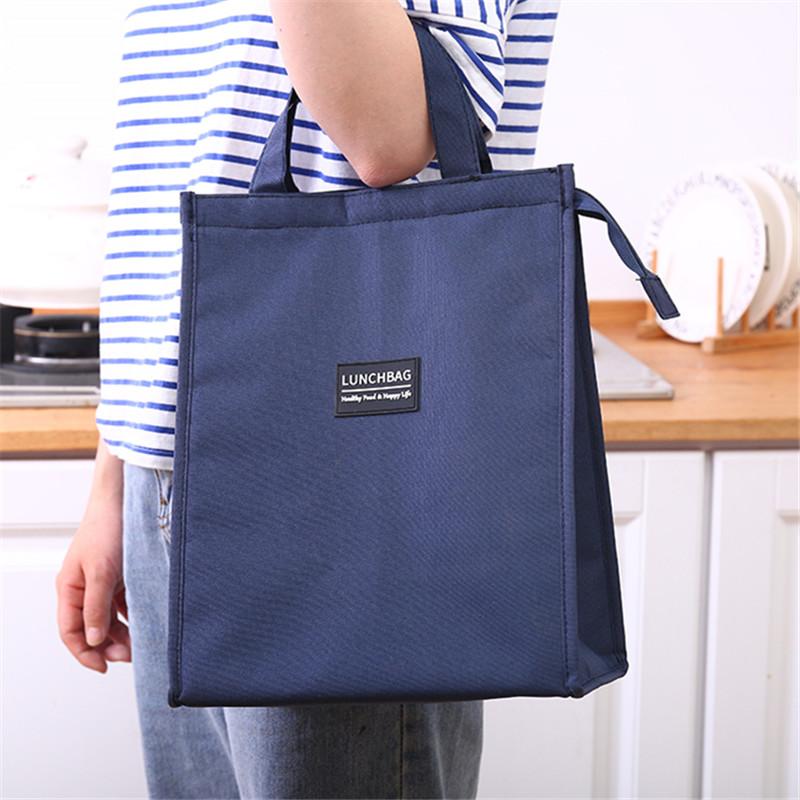 Draagbare Oxford Lunchtas Kantoor Student Handige Lunchbox Vershoudtas Koeltas Draagtas Stel Blauw Roze Voedselcontainer Tas
