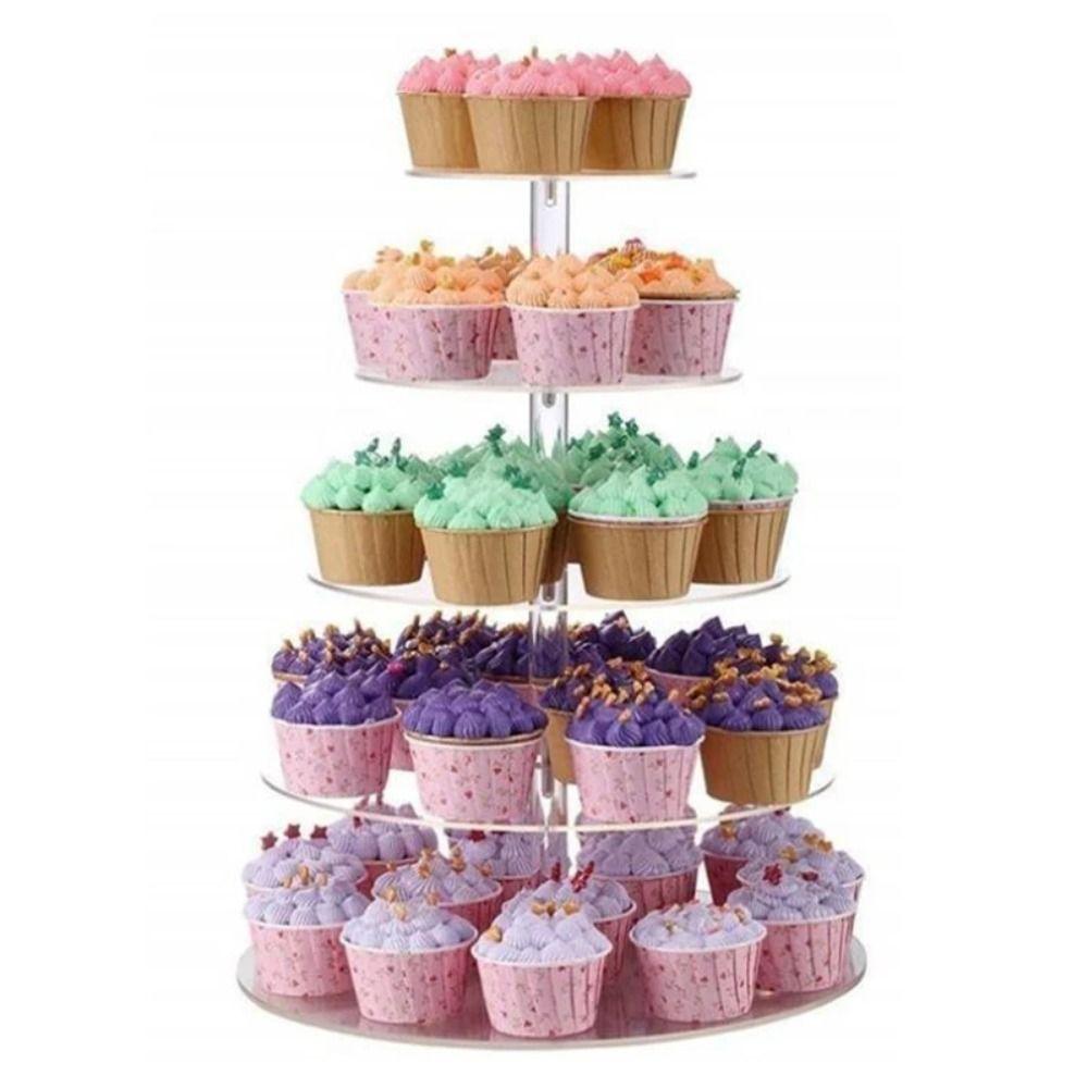 Clear Dessert Display Holder 3/4/5 Tier Cake Serving Rack Acrylic Cupcake Stand  Kitchen