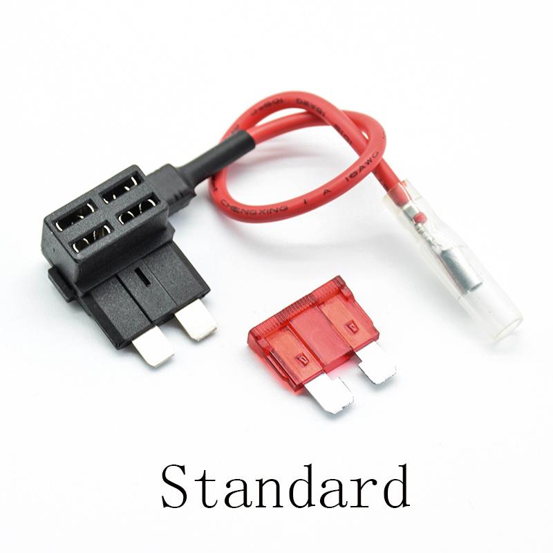 1PC 12V SMALL MEDIUM Car Fuse Add-a-circuit TAP Adapter Micro/Mini/Standard ATM APM Blade Auto Fuse Holder with 10A Blade Fuse Fuse Holders1