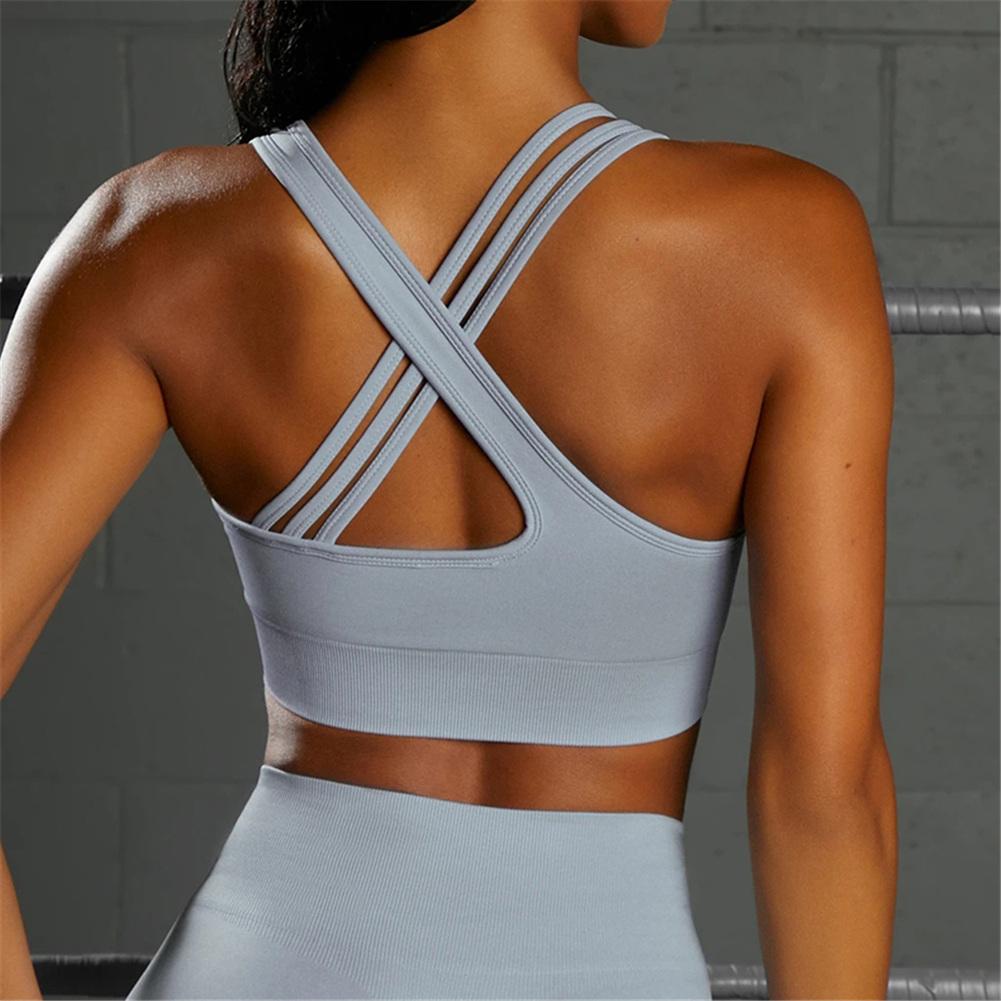 Reggiseno sportivo da yoga da donna, canotta corta