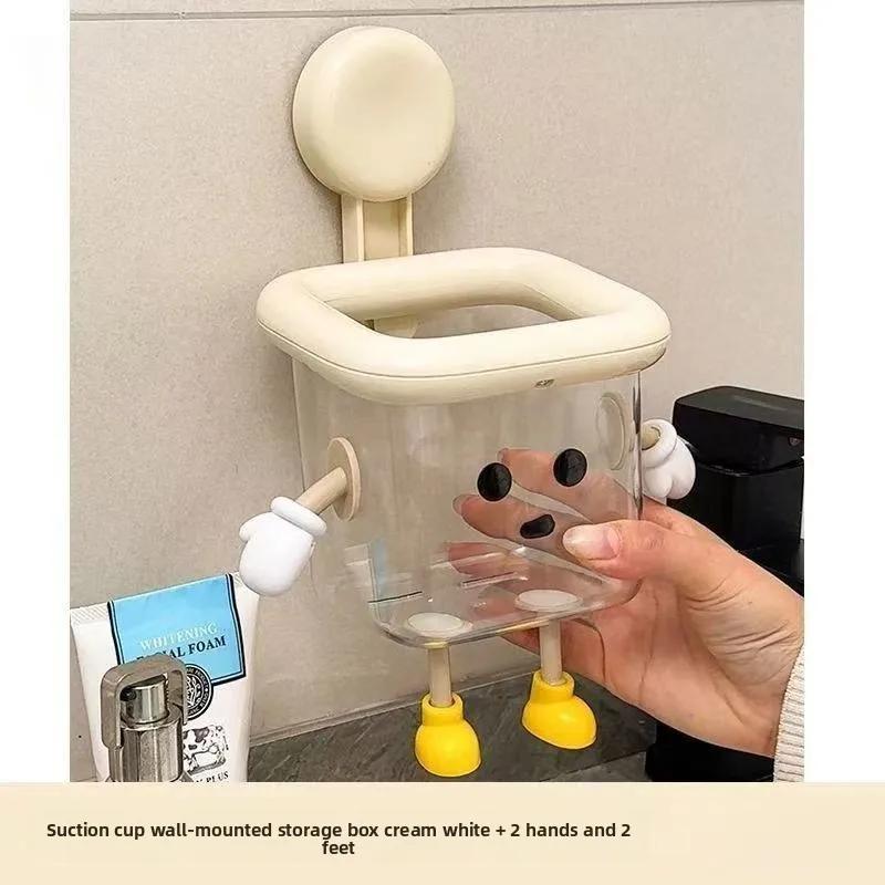 

Non Perforated Home Toothpaste Toothbrush Corner Rack Toilet Storage Rack Shoe Storage Wall Mounted Drain Hook Towel Rack білий