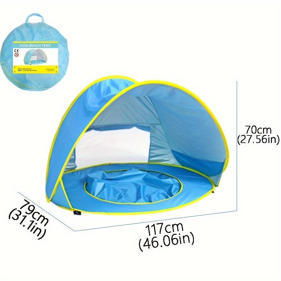 

1 шт. Раскладная палатка с солнцезащитным козырьком и бассейном, портативная пляжная палатка с защитой от ультрафиолета, легкая и простая в установке дорожная палатка Cabana с сумкой для переноски синий