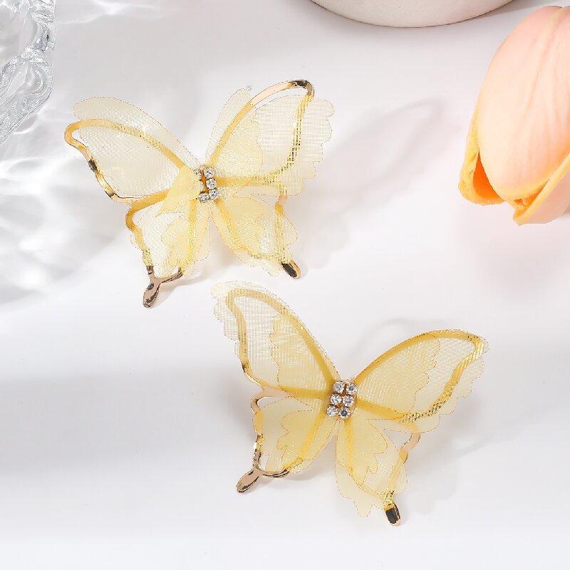 

Metal Mesh Tulle Butterfly Dangle Earrings, Women s Ethereal Unique Instagram Style 2026 New Arrival Jewelry золотий