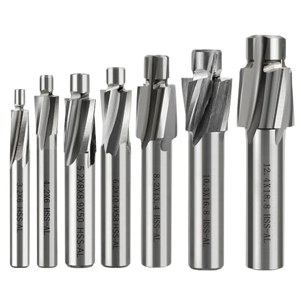 HSS Flat Countersink Drill Bit Set Designed for M3 M5 M6 M8 M10 Threads on CNC Milling and Engraving Machinery