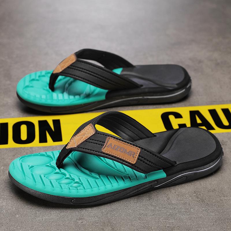 

Slippers men s new 2025 summer casual outer wear light seaside wading wear-resistant men s beach pinch flip-flops 45 зелений