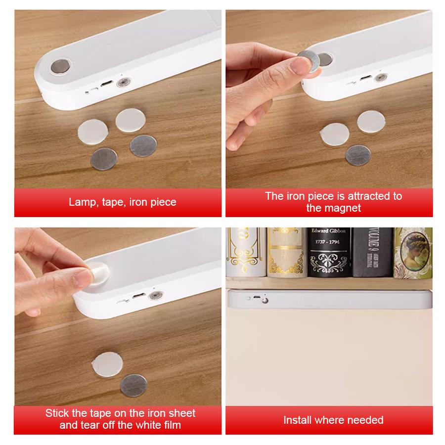 LED Night Light Desk Lamp USB Rechargeable Magnetic Dimming Table Lamp Computer Study Office Reading Stand Light for Bedroom