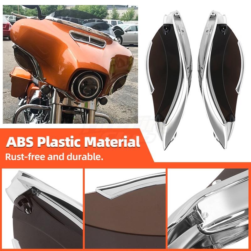 Motorcycle Side Wing Windshield Adjustable Fairing Air Deflector For Harley Touring Electra Glide Street Tri Glide 2014-up