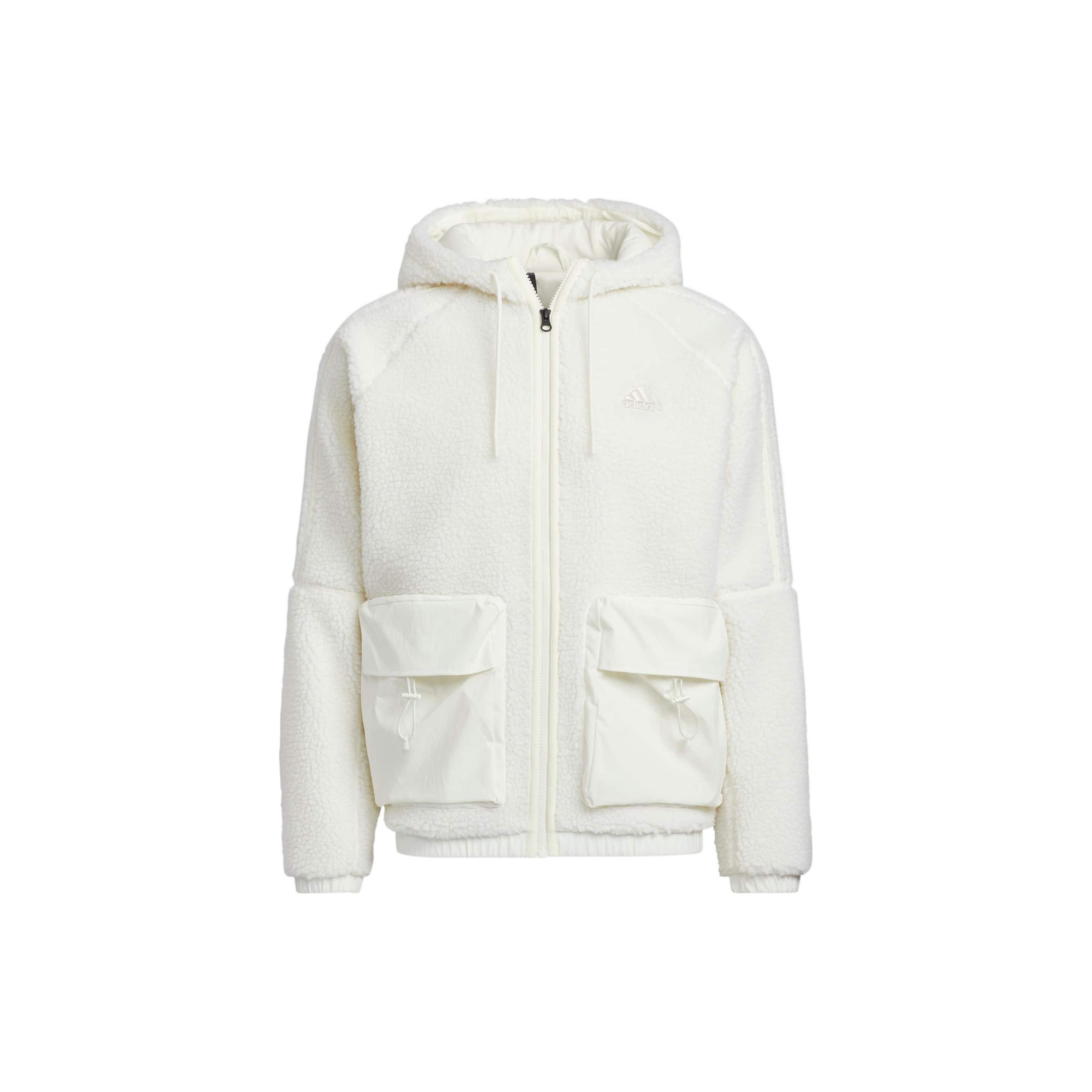 Куртки Adidas Мужские Нефритово-белые С капюшоном Умеренные Рабочая одежда HR4442 XXL