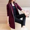 Modischer Damen-Strickjacke in mittlerer Länge: Vielseitiges, lockeres, lässiges Langarm-Oberteil für Frühling & Herbst.