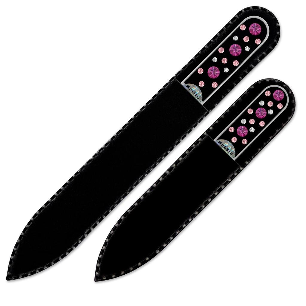 Set of 2 Glass Nail Files with Crystals CN-MS