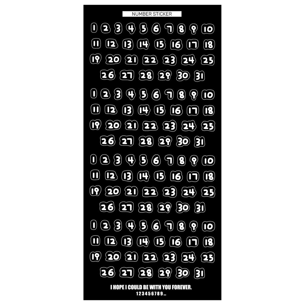 1 buc. Font drăguț pentru copii de desene animate Nr. 1 ~ 31 Autocolante de numere Calendar Planner Scrapbooking Jurnal Zi lunară Zilnic Oră Etichetă Decorare