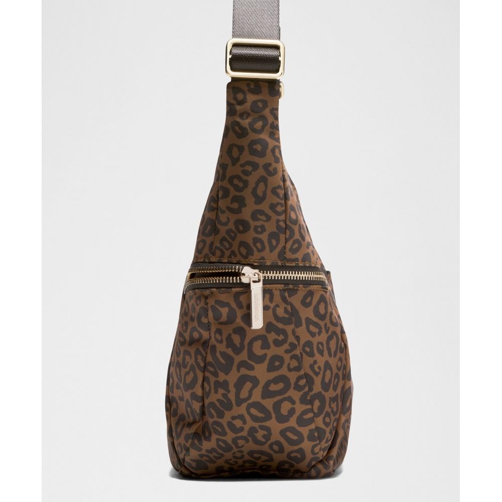 Lululemon Slouchy Sling Bag 6l  Metal Hardware Leopardo Shift Desert Khaki Multi