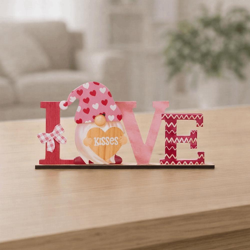 Wooden Art Craft Valentine Day Wooden Decorations Lip Love Heart Wooden Letter Ornaments  Table