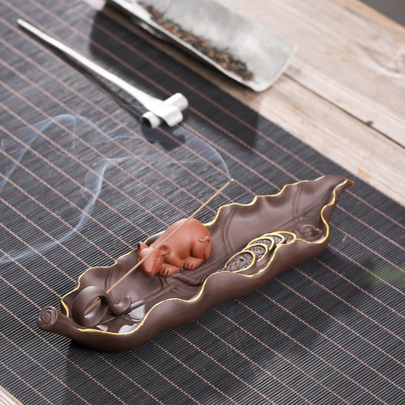 Phnom Penh Recruiting Wealth Mouse Incense Burner Ceramics Sandalwood Inense Sticks Holder Zen Home Decor Ornaments