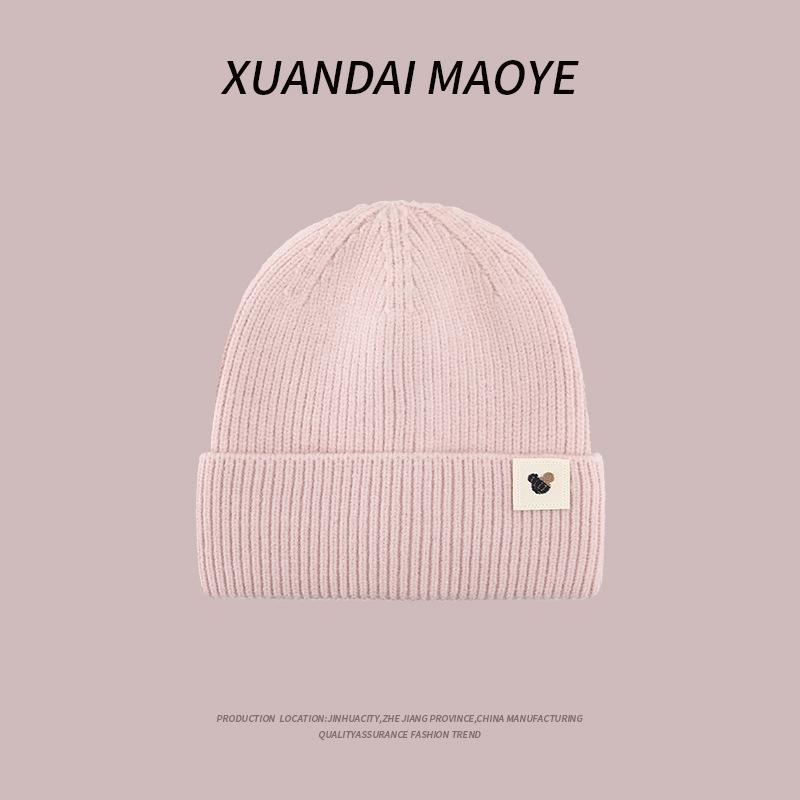 New Hat for Women In Autumn and Winter  Warm and Cold Versatile Knitted Hat with Velvet To Show Off Their Faces Small Wool Cold Hat for Men