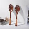 Træske med viklet tråd, Bredmundede Kogeskeer, Køkkenredskabsværktøj, Suppeske, Serveringsske, Bordservice, 18,5cm