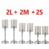 Glass Pillar Candle Holder Set Golden Silver Decorative Candlestick for Wedding Party Table Festival Decor 2026 New Fashion