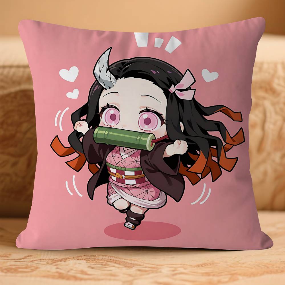 

DemonS Slayer KamadoS N-Nezuko Pillow Case Removable Washable Cushion Cover – All-Season Soft Linen 16x16Inch