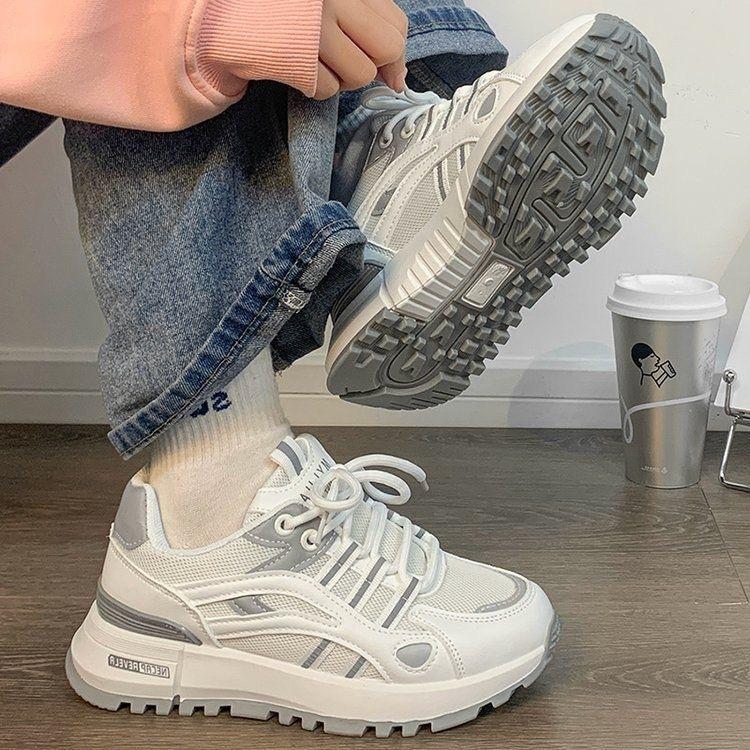 Daddy shoes women's ins tide 2025 spring new thick-soled breathable running shoes Korean version of super fire casual sports shoes