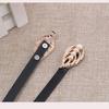 Versatile Women's Genuine Leather Belt - Korean Style, Pearl Double Buckle, Decorative Waist Chain for Skirts and Dresses