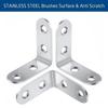 30/1Set Corner Bracket Stainless Steel Furniture Cabinet Fastener Woodworking Shelf Table Chair Support Metal Bracket with Screw