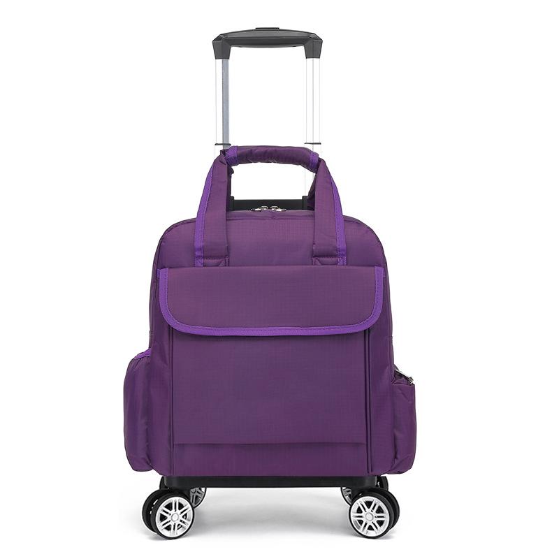 

Lightweight Foldable Waterproof Trolley Handbag with Universal Wheels for Short Trips and Boarding 16 inch