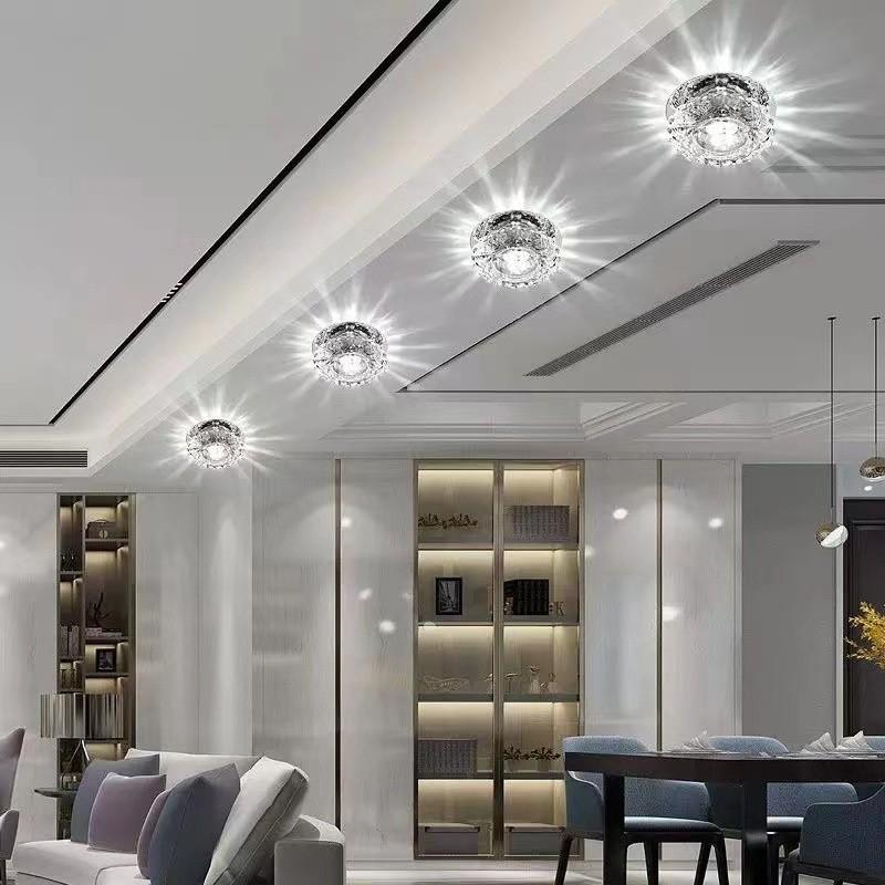 Oszałamiający kryształowy LED wpuszczany downlight do salonu nowoczesna oprawa sufitowa