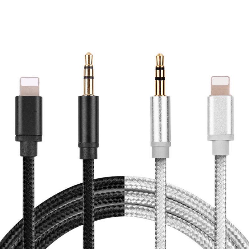 1M för belysning till AUX-kabelvagnskonverterare 3,5 mm uttag hane-kabel Hörlurar Aux Line-hörlurar Ljudadapter för iPhone iPad IOS