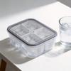Multicompartment Plastic Food Organizer With Leakproof Seal For Refrigerator And Freezer Use