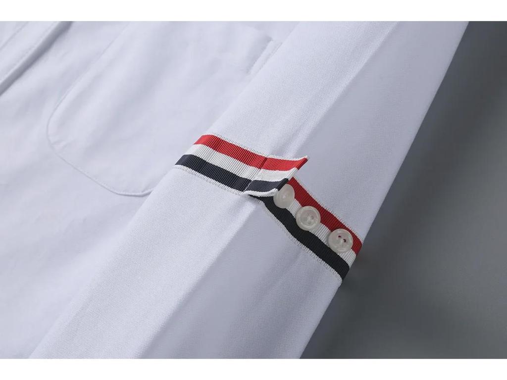 TB JL Haut Court en Tissu Oxford pour Femme - Style Collège, Ventre Découvert, Manches Longues, Chemise Taille Haute